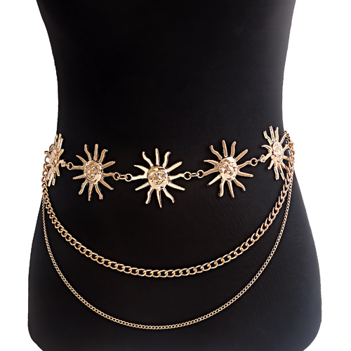 2 PCS (Style 10)Statement Body Chain Belt - Women's Sun Flower Waist Jewelry - Main Image