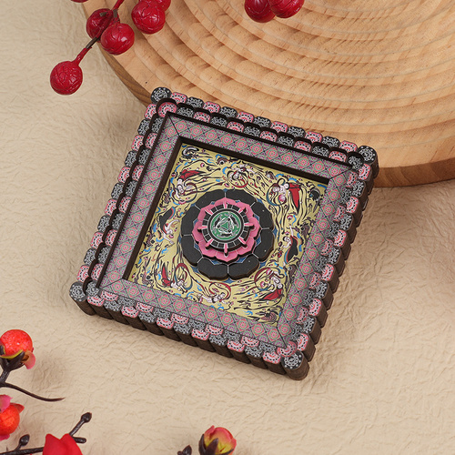2-PCS 3D Wooden Fridge Magnet - Dunhuang Art Style, Creative Gift (Style 2) - Main Image