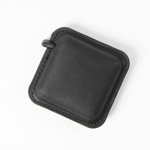 Black Mini Leather Tape Measure - 1.5m/60in - Square Solid Color - Main Image