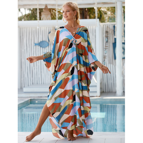Style 11 Loose Fit Caftan Dress - Resort Style Beach Coverup for Women - Main Image