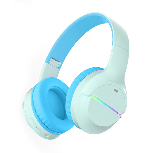 Blue Wireless Gaming Headphones with Lights - Foldable Design, 40mm Drivers, Comfortable - Main Image