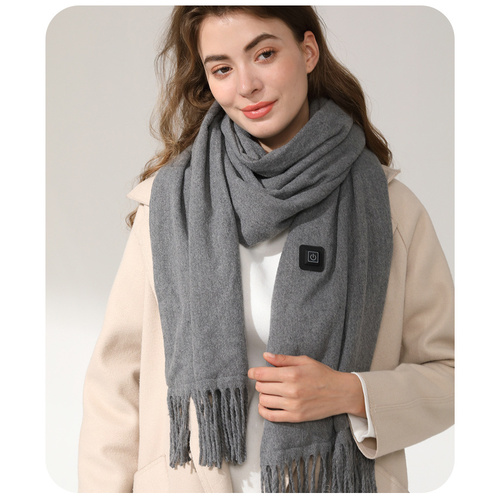 Gray Heated Scarf - Electric Warming Scarf, Winter Outdoor Essential (Without power bank) - Main Image
