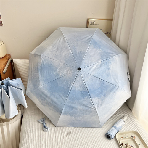 The East Is Bright Gradient Automatic Folding Umbrella - Sun & Rain Protection for Women - Main Image