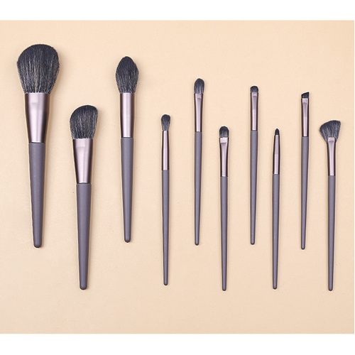 Modern Gray (Brush + Bucket) 10 Piece Face Eye Makeup Brush Set - Premium Makeup Blending Brushes - Main Image