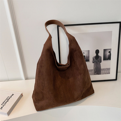 Dark Brown Women's Vintage Bucket Bag - Fashionable Shoulder Bag - Main Image