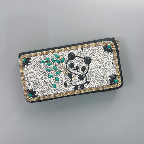 White Ethnic Style Beaded Clutch - Handmade Retro Wallet Style 2 - Main Image