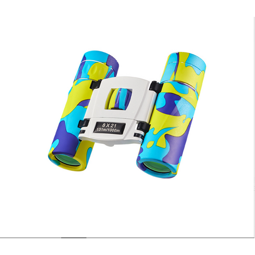 Yellowish Blue Mini Pocket Binoculars - 8x21 High Power Colorful Binoculars for Kids - Main Image