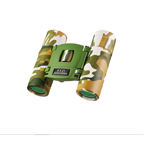 Greenish White Mini Pocket Binoculars - 8x21 High Power Colorful Binoculars for Kids - Main Image