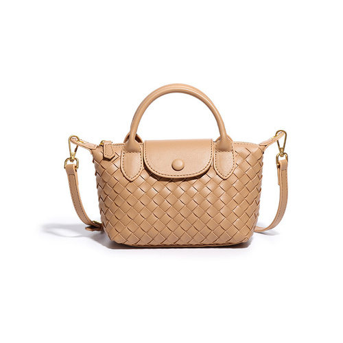 Apricot Woven Shoulder Bag - Stylish Dumpling Bag, Simple and Versatile Crossbody for Women - Main Image