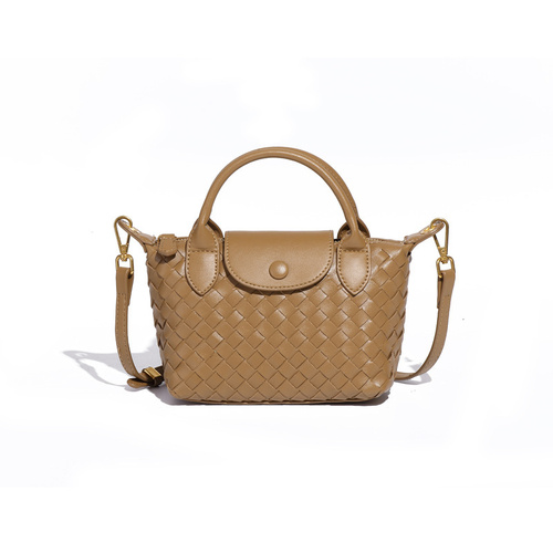 Khaki Woven Shoulder Bag - Stylish Dumpling Bag, Simple and Versatile Crossbody for Women - Main Image