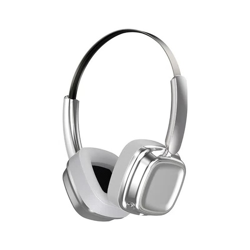Silver Compact Retro Headphones - Wireless Bluetooth, Deep Bass, Immersive Sound - Main Image