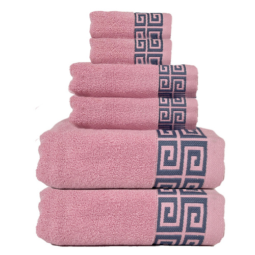 Pink Luxury Cotton Towel Set - 6-Piece Highly Absorbent Bath & Hand Towels - Main Image