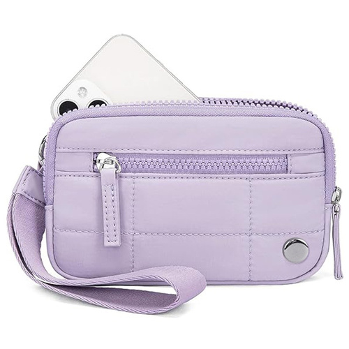 Purple Waterproof Wristlet Wallet - Nylon Pouch for Cards, Phone & Coins(Without Mobile Phone) - Main Image