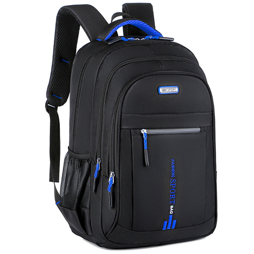 Black And Blue Large Capacity Business Backpack for Men and Women - Waterproof Laptop School Bag with Breathable Design - Main Image