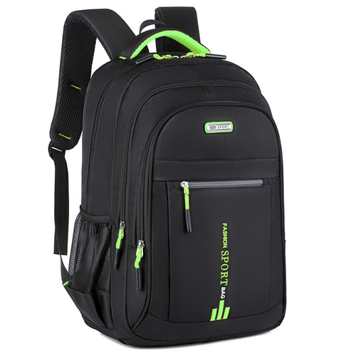 Black And Green Large Capacity Business Backpack for Men and Women - Waterproof Laptop School Bag with Breathable Design - Main Image