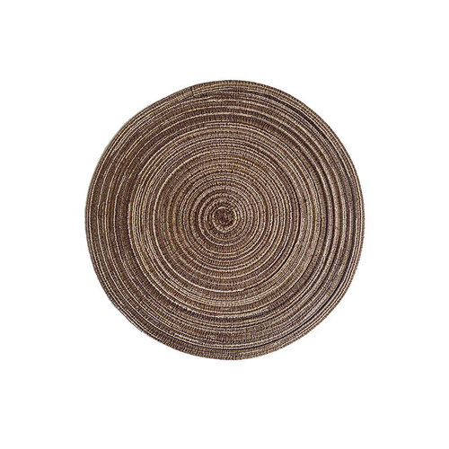 8 Pcs Coffee Woven Round Placemat - Non-Slip, Heat-Resistant Dining Table Mat,  30cm - Main Image