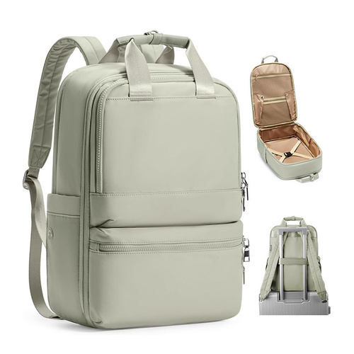 Green Large Capacity Travel Laptop Backpack - Sleek Business Shoulder Bag with Padded Compartment - Main Image