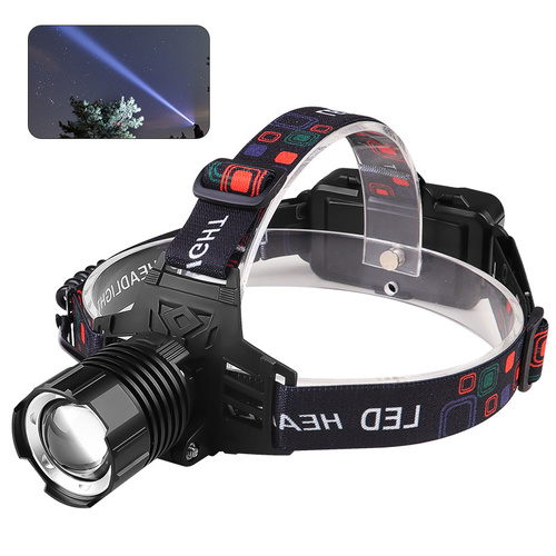 Rechargeable White Laser Headlamp - Long-Range Zoomable Headlight for Night Fishing and Hiking - Main Image