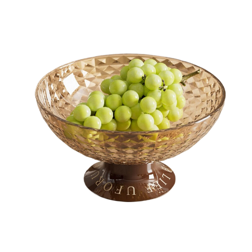 Transparent tea colored diamond fruit tray 25.8/12.8cm * 13.5cm - Main Image