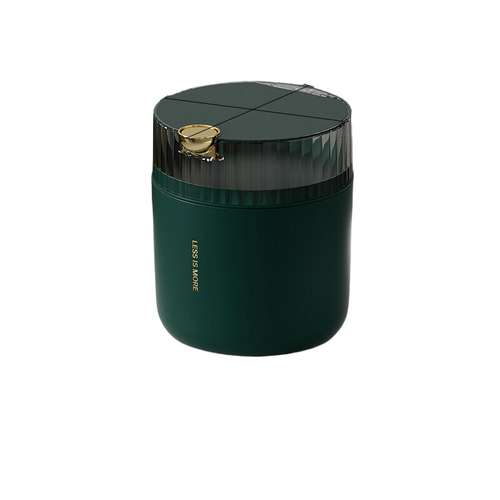Light luxury green desktop garbage bin (standard with one roll of garbage bag) 14cm * 15cm (including button) * 16cm - Main Image