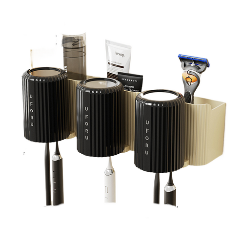 Cream white tooth brush holder (set of 3) 20cm * 11.5cm * 11cm - Main Image