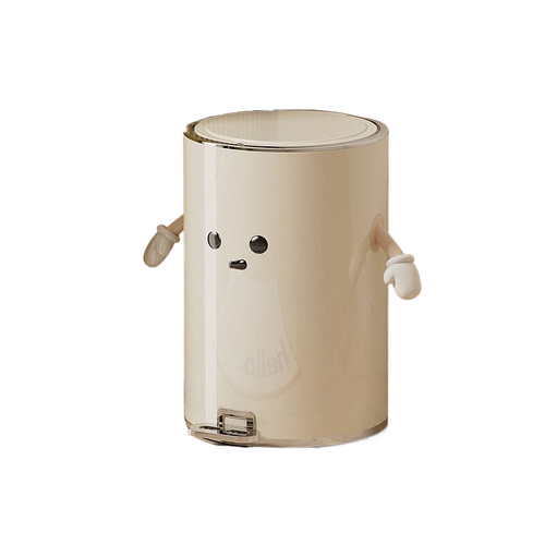Round trash can 15L-silver-plated, 2 hands + eyes (large size) - Main Image