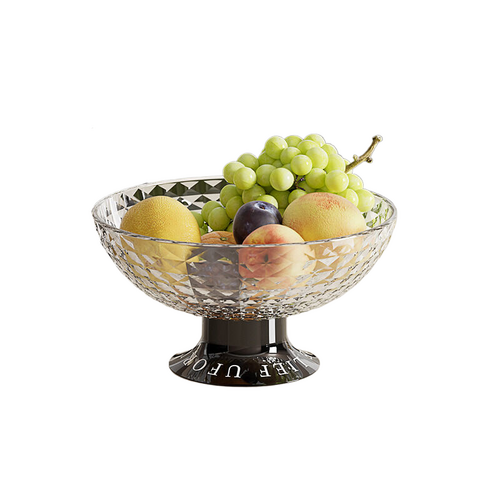 Black Footed Diamond Transparent Fruit Tray 25.8/12.8x13.5cm - Main Image