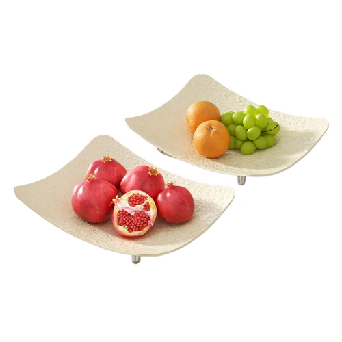 Two water ripple trays with cream white 32 * 25 * 6cm - Main Image