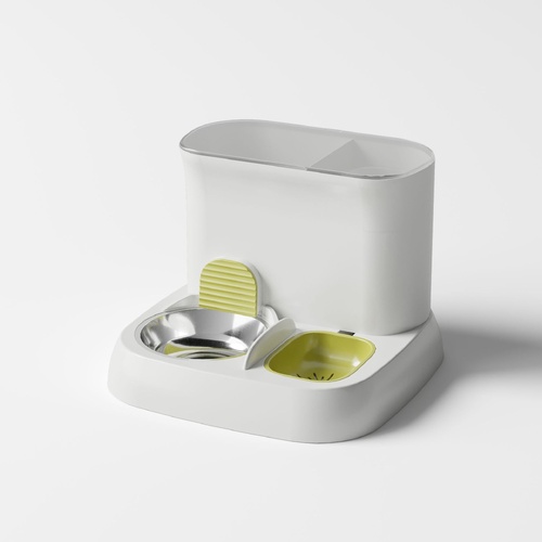 Pet automatic feeding water dispenser stainless steel bowl green 28.5 * 28.5 * 25CM - Main Image