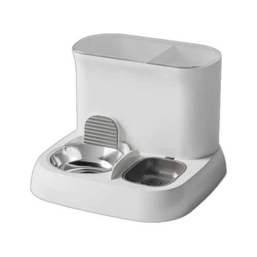 Pet automatic feeding water dispenser stainless steel bowl grey 28.5 * 28.5 * 25CM - Main Image