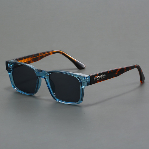 Blue And Brown Trendy Oversized Lightweight Blue Light Blocking Sunglasses for Men - Anti-Fog, Photochromic, and UV Protection - Main Image