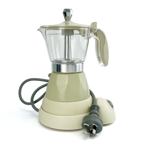 Latest Styles Electric Aluminum Espresso Moka Coffee Maker 3cups Italian Classic - Cream - Main Image