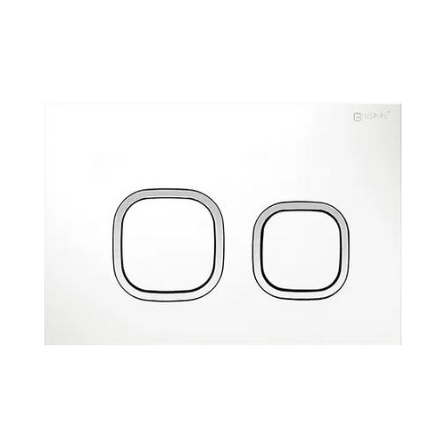 R&T Standard Cisterns Push Plates - Matte White With Chrome Trim - Main Image