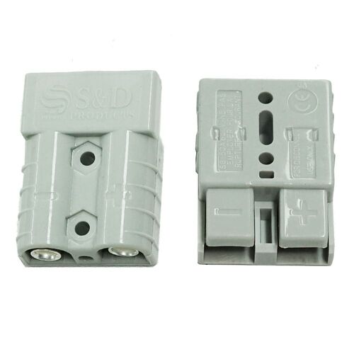 Pair Anderson Style Plug connector 50AMP Caravan Trailer Solar 6AWG GREY AU - Main Image