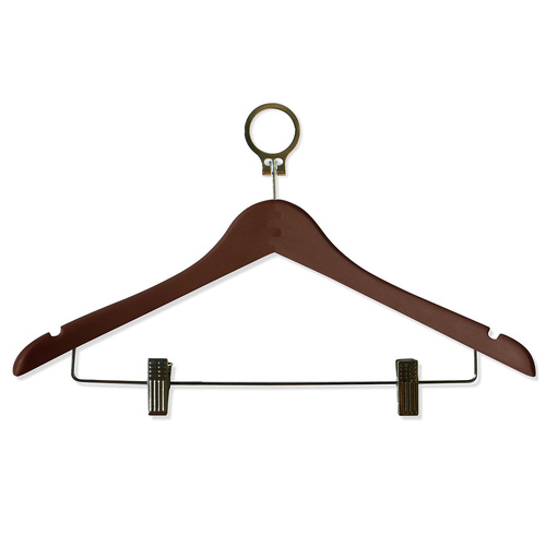 Anti-theft Wooden Cloth Hanger - Brown - Main Image