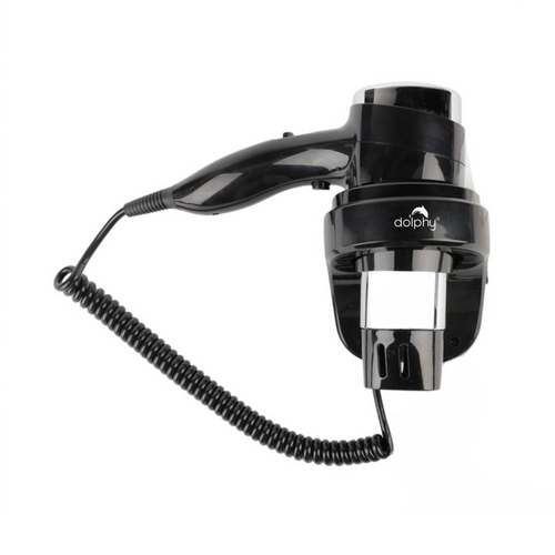 Wall-Mount Hair Dryer 1600-1875W - Black - Main Image