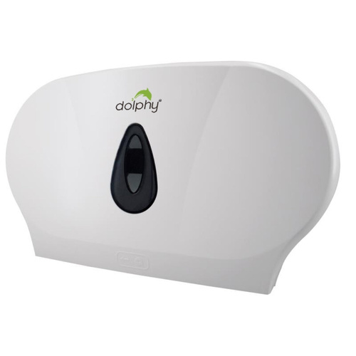 Twin Jumbo Toilet Roll Dispenser - White - Main Image