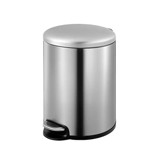 Round Soft Closing Stainless Steel  Pedal Bin -3L - Main Image