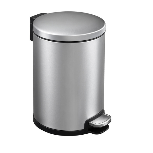 Round Soft Closing Stainless Steel PEDAL Bin - 6L - Main Image
