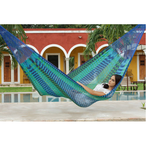 Outdoor undercover cotton Mayan Legacy hammock Family size Caribe - Main Image