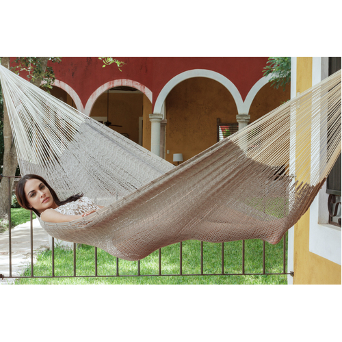 Mayan Legacy Jumbo Size Outdoor Cotton Mexican Hammock in Dream Sands Colour - Main Image