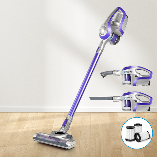 Devanti Stick Vacuum Cleaner Cordless HEPA Filter Purple 150W - Main Image
