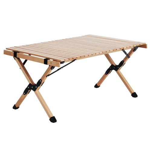 Gardeon Outdoor Furniture Wooden Egg Roll Picnic Table Camping Desk 90CM - Main Image