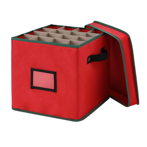 Jingle Jollys Christmas Baubles Storage Box 64 Dividers Xmas Ornaments Container - Main Image