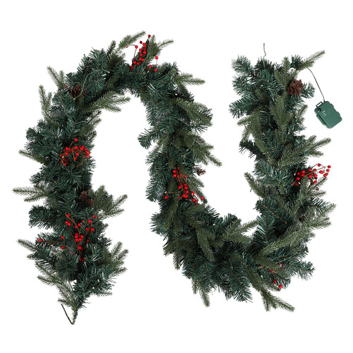 Jingle Jollys 2.4m Christmas Garland with LED Lights Decorations Xmas Party - Main Image