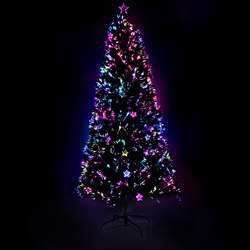 Jingle Jollys 1.8m Christmas Tree Optic Fibre LED Xmas tree Multi Colour - Main Image