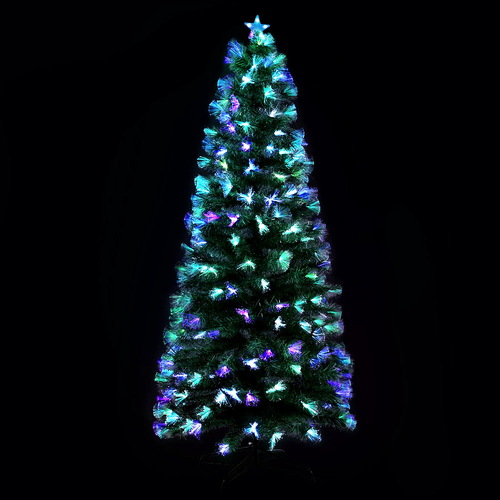 Jingle Jollys Christmas Tree 2.1M 7FT LED Xmas Multi Colour Lights Optic Fibre - Main Image