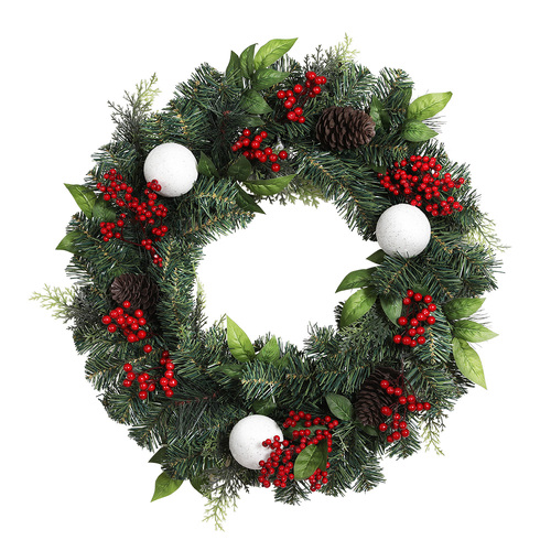 Jingle Jollys 2FT 60CM Christmas Wreath with Decor Xmas Tree Decoration - Main Image
