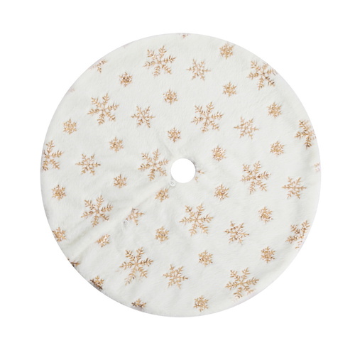 Jingle Jollys Christmas Tree Skirt 90cm Snowflake Ornaments Xmas Decorations - Main Image