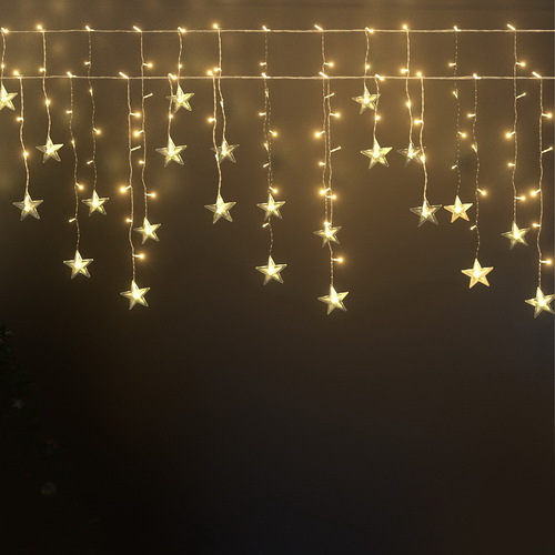 Jingle Jollys Solar Christmas Lights 80 LED 3M Icicle Light Star Decorations - Main Image